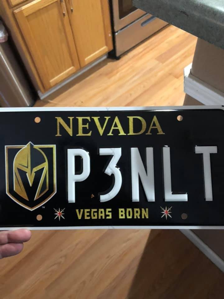License Plate Vegas Golden Knights