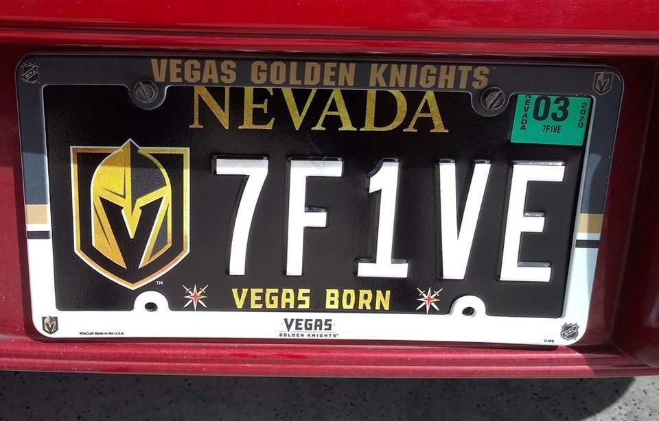 License Plate Vegas Golden Knights