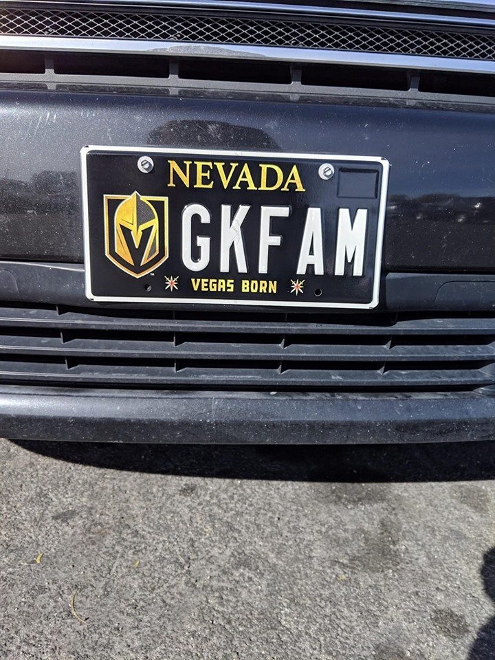 License Plate Vegas Golden Knights 