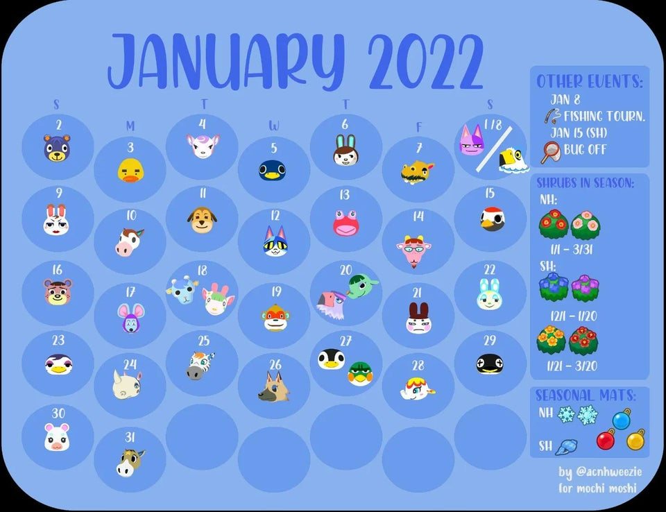 Fan ha creado un genial y práctico calendario de Animal Crossing New