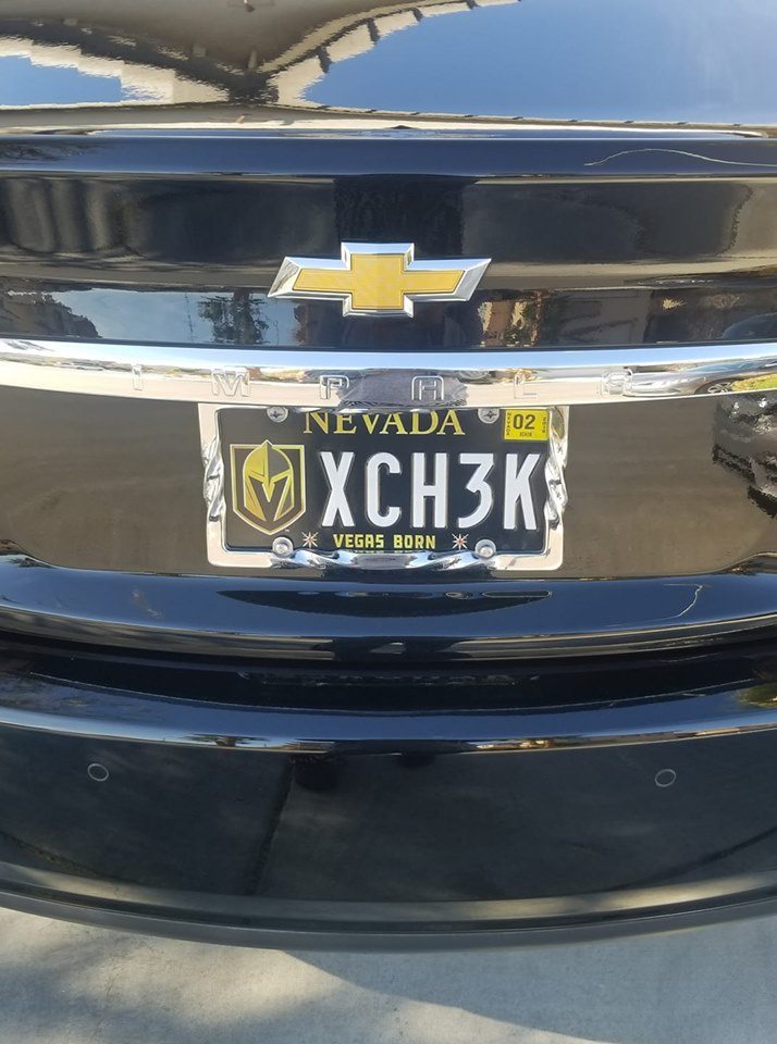 License Plate Vegas Golden Knights
